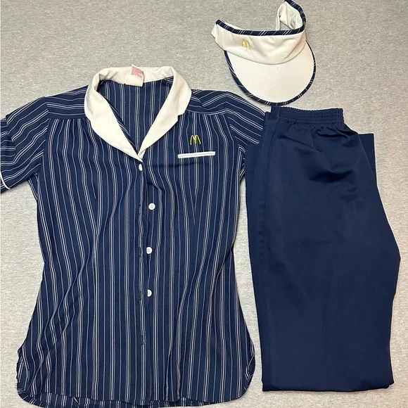 80s McDonald's 1983コピーライト ユニフォーム ポロシャツ 80s Mcdonald's Uniform Polo Shirt Lot (2) Rare Red Grey